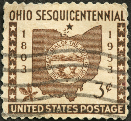 Ohio sesquicentennial postage stamp 1953