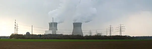 Nuclear Power Station on a rainy day