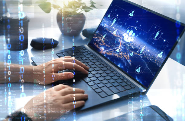 istock Employee confidentiality. Software for security, searching and managing corporate files and employee information. NDA(Non-disclosure agreement). Management system with employee privacy. 1837972807