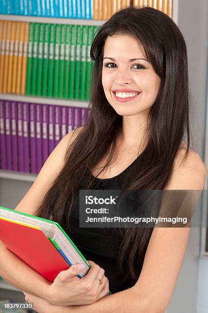 Female College Student With Books Stock Photo - Download Image Now - Adult, Adults Only, Beautiful People