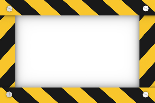 3d render. Warning  sign isolated on white background. 