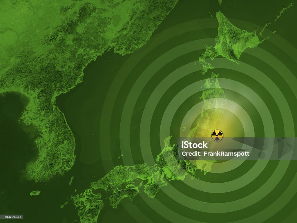 Mappa di Giappone disastro nucleare di Fukushima - Foto stock royalty-free di Fukushima City