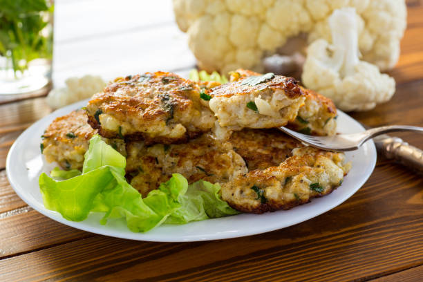 istock cooked vegetarian fried cauliflower cutlets in a plate 1837979225