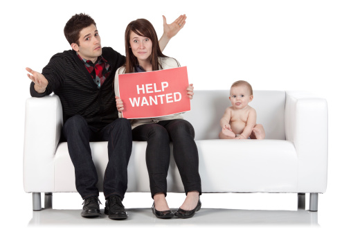 Couple with their baby holding Help Wanted signhttp://www.twodozendesign.info/i/1.png