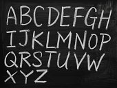 English alphabet on blackboard