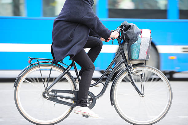 istock Bike in motion blurred traffic 183799009