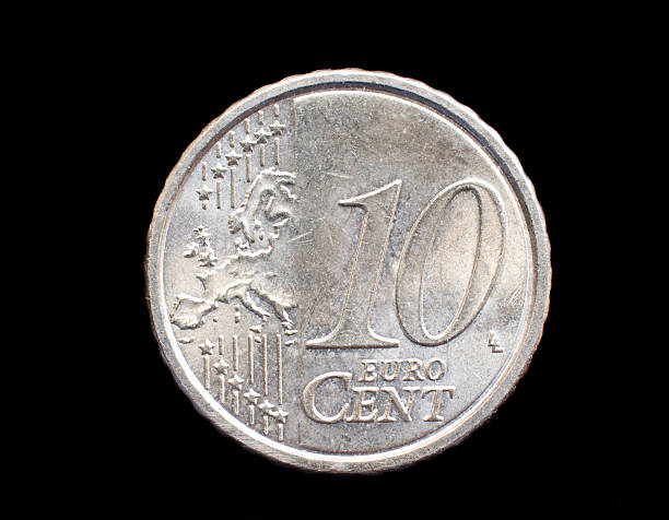 istock Back 10 cents euro coin on black background 183799207