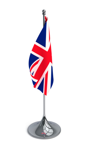 Desktop flag of the United Kingdom isolated on white. 3d render.More like this: