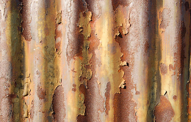 Peeling Metal Siding stock photo