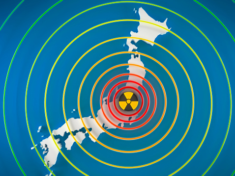 Concept image about dangerous radiactivity levels in Japan. The map is traced with vector design software with the reference of:http://www.lib.utexas.edu/maps/middle_east_and_asia/txu-oclc-247232986-asia_pol_2008.jpgSimilar images: