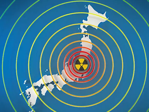 Concept image about dangerous radiactivity levels in Japan. The map is traced with vector design software with the reference of:http://www.lib.utexas.edu/maps/middle_east_and_asia/txu-oclc-247232986-asia_pol_2008.jpgSimilar images:
