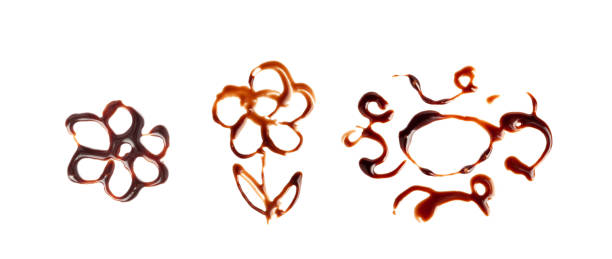 Chocolate Sauce Smear Isolated, Choco Sauce Drop, Cream Line, Melt Chocolate Drizzle