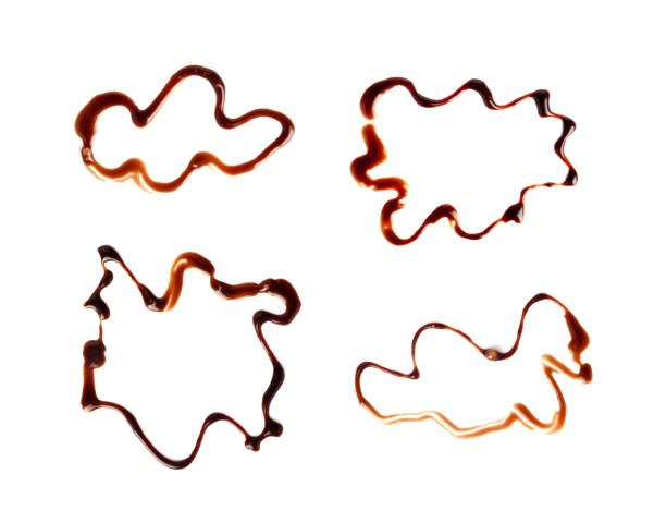 istock Chocolate Sauce Smear Isolated, Choco Sauce Drop, Cream Line, Melt Chocolate Drizzle 1838000600