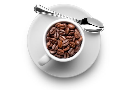 Coffee beans in the cup. To see more Coffee images click on the link below: