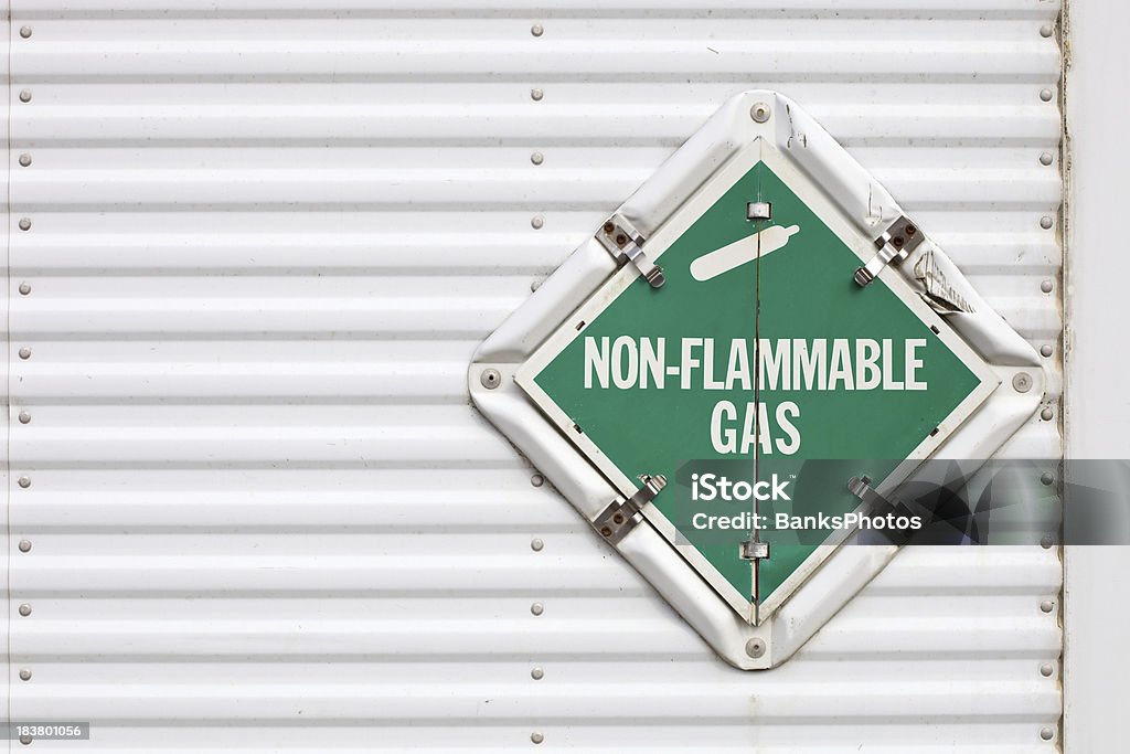 Semi Trailer Non-flammable Gas Warning Placard  Chemical Stock Photo