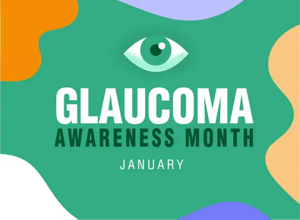 Vector illustration of Glaucoma Awareness Month January horizontal web banner design