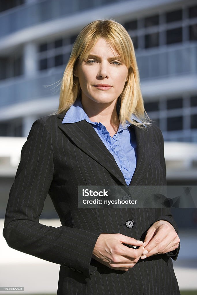 Businesswoman outdoor portrait Serious businesswoman outdoor portrait. 30-39 Years Stock Photo