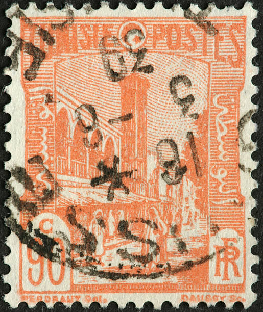 istock minarette on an old Tunsian postage stamp 183802324