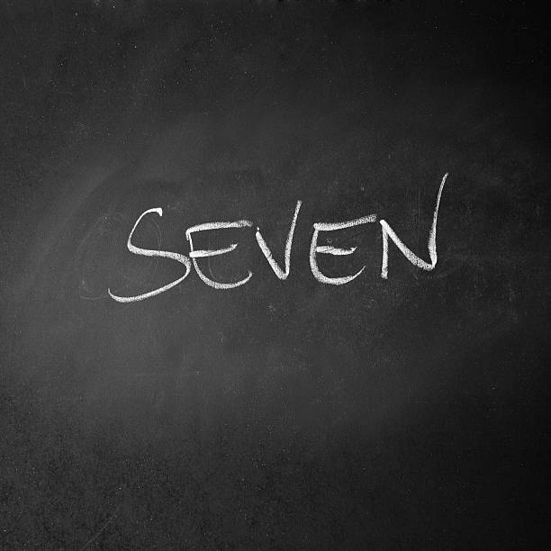 istock Glyph Of The Number SEVEN Written On A Blackboard 183802632
