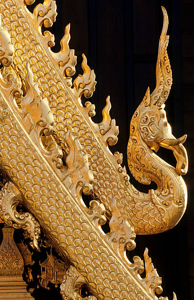 istock Thailand, Chiang Rai, buddhist temple, naga guardian. 183802833