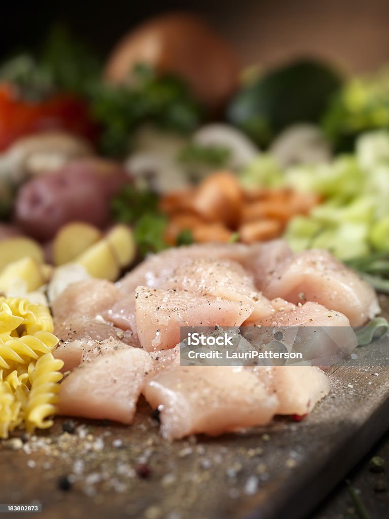 Raw Ingredients for Chicken Noodle Soup Raw Ingredients for Chicken Noodle Soup- Photographed on Hasselblad H3D2-39mb Camera Cube Shape Stock Photo