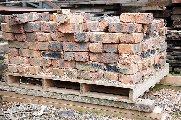 istock Pallet of old reclaimed bricks 183803050