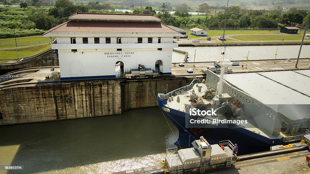 Canal de Panamá-Miraflores Locks - Foto de stock de América Central royalty-free