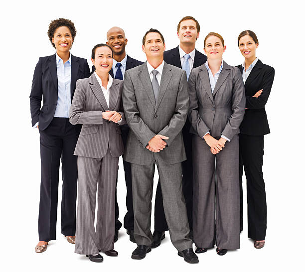 istock Business Team Looking Up - Isolated 183803124