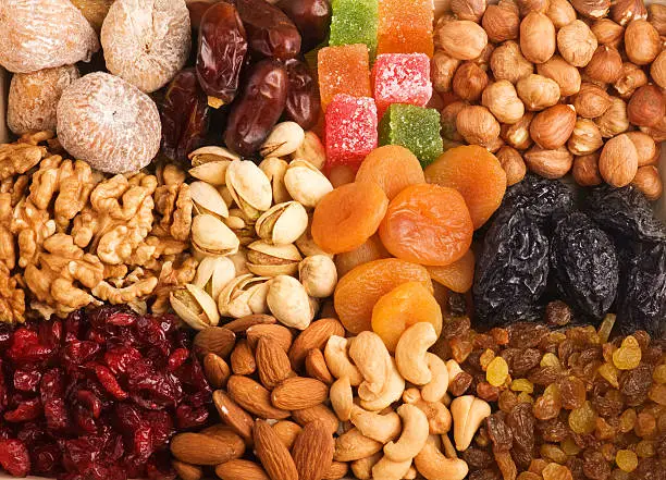 Photo of Mixed nuts and dried fruits.