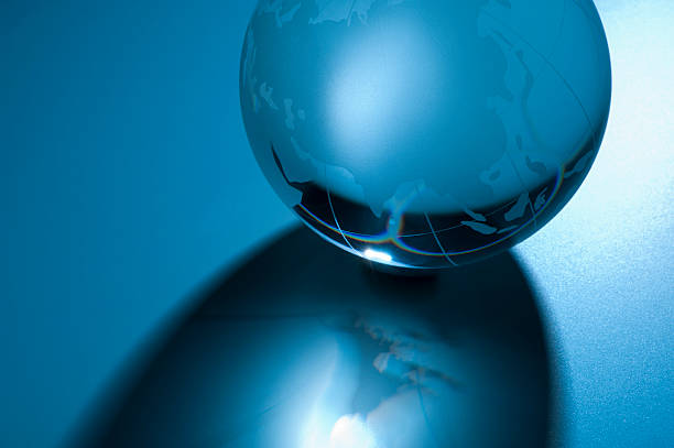 istock Backlit glass globe showing Asia 183803513