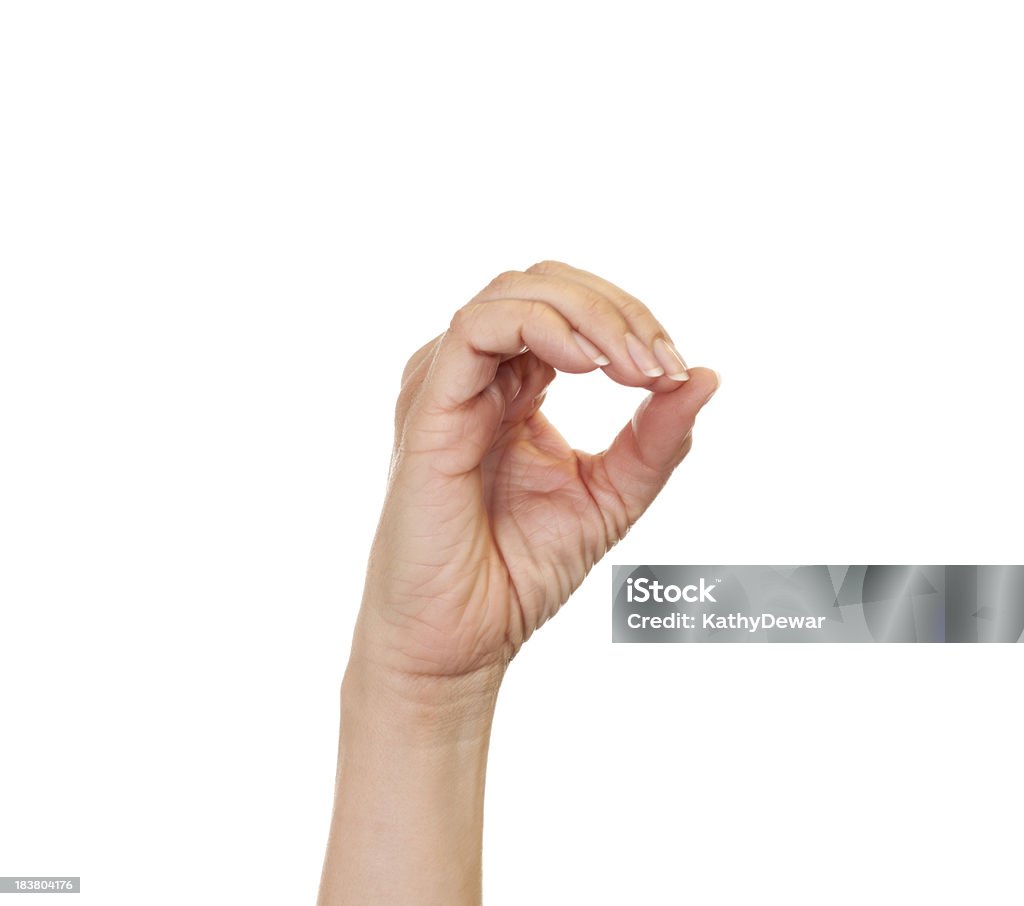 Lettera O nel linguaggio dei segni americano - Foto stock royalty-free di Alfabeto