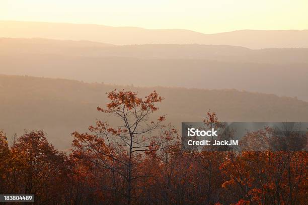 Strati Di Montagna - Fotografie stock e altre immagini di Sfondi - Sfondi, Alba - Crepuscolo, Albero