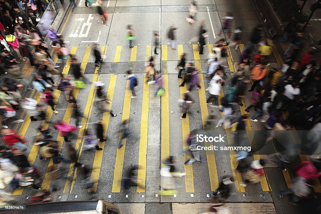 Movimento Desfocado na cidade de rua, Hong Kong, China - Royalty-free Ásia Foto de stock