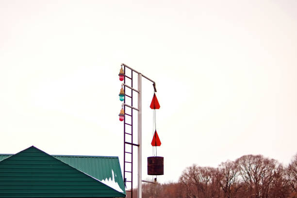 istock Signs and colorful lanterns at the river crossing 1838048707