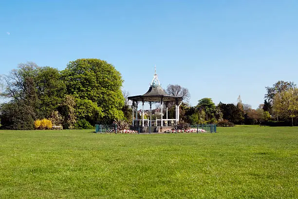 "An old late-Victorian bandstand in a park in Beckenham, (south-east London), Kent.[/url]"