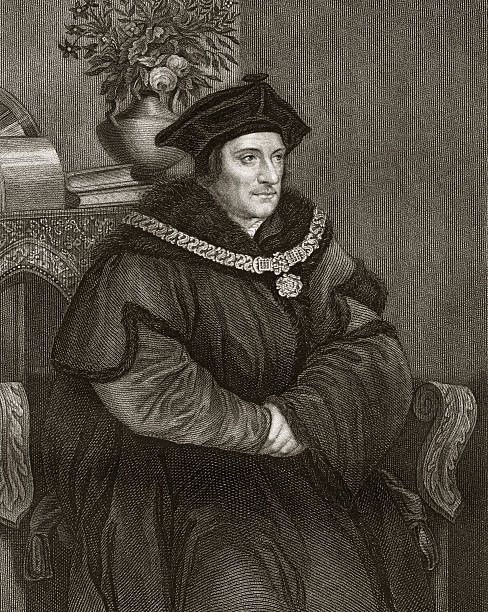 Sir Thomas More sepia toned (XXXL) Sir Thomas More (1478-1535) chancellor photos stock illustrations