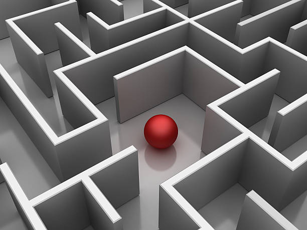 istock 3D Maze Close up with Sphere 183805060
