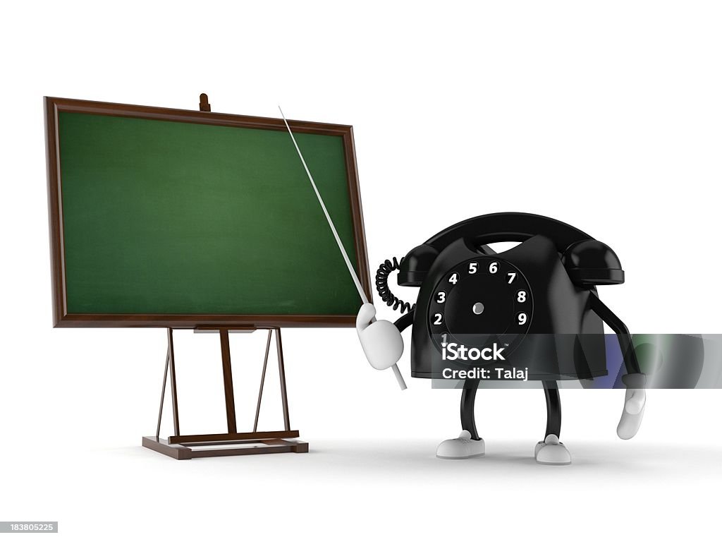 Telephone Telephone character isolated on white background Aiming Stock Photo