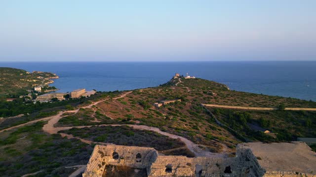 View from Fort of Sant'Ignazio to Calamosca Tower located in distance