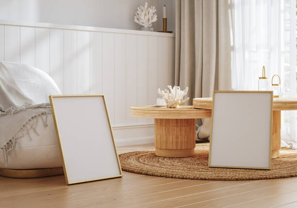 istock Mockup frame in interior background, room in light pastel colors 1838057479