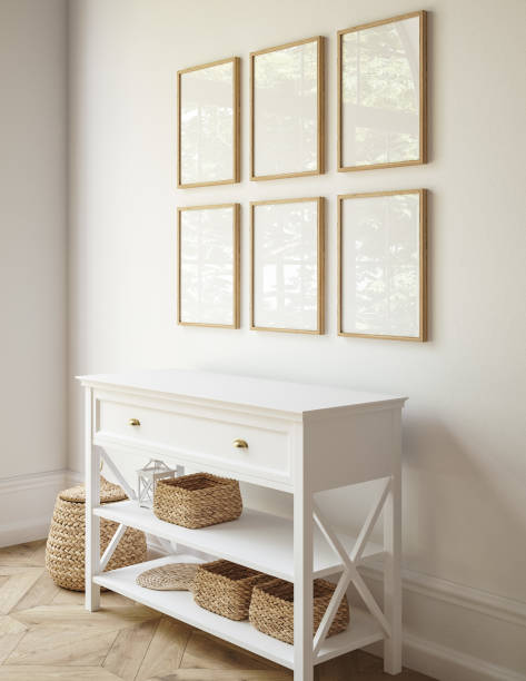 istock Mockup frame in white simple living room interior background 1838057706