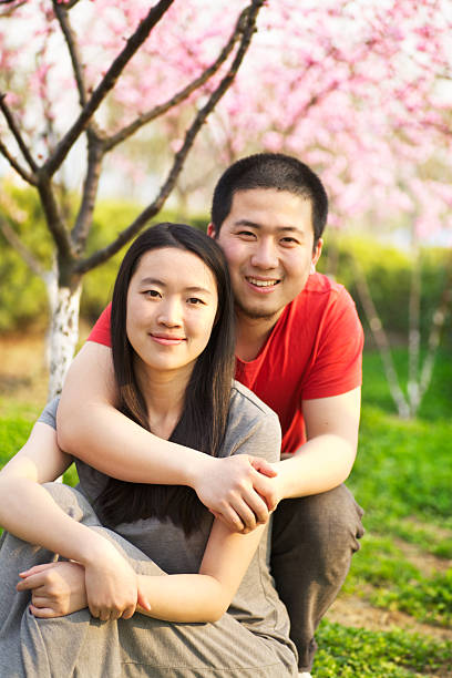 istock Young couple in the park 183805772