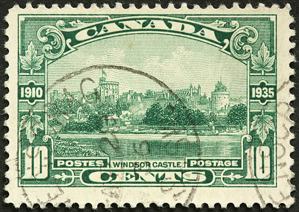 istock Windsor Castle on an old Canadian postage stamp 183806153