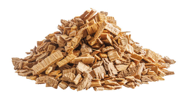 istock Pile of wood chips isolated 1838062558
