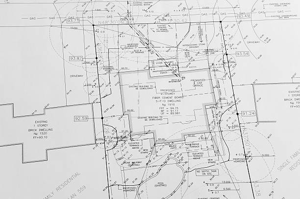 blueprints stock photo