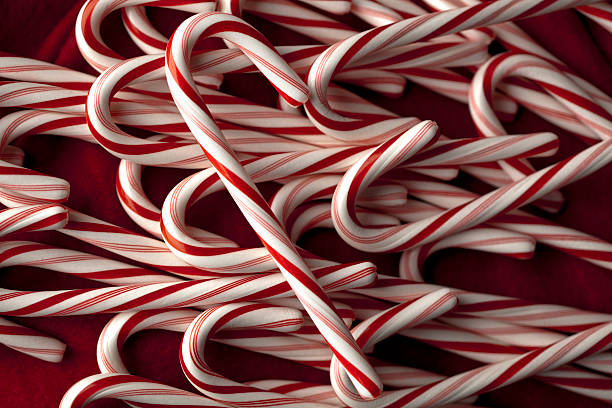 istock Background of Christmas Candy Canes, Full Frame. 183808733