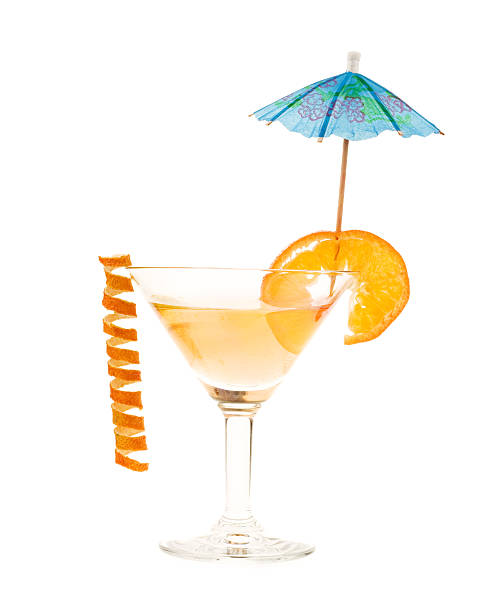 cóctel de orange - drink umbrella cocktail glass isolated fotografías e imágenes de stock