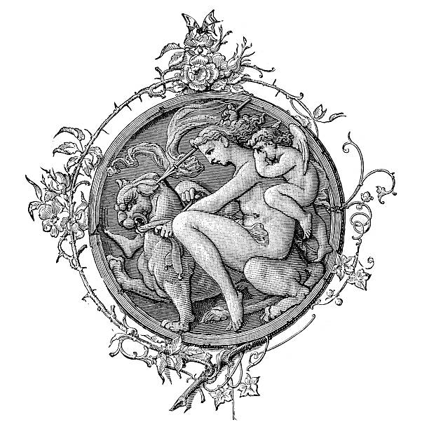 slaying bestia - greco roman stock illustrations