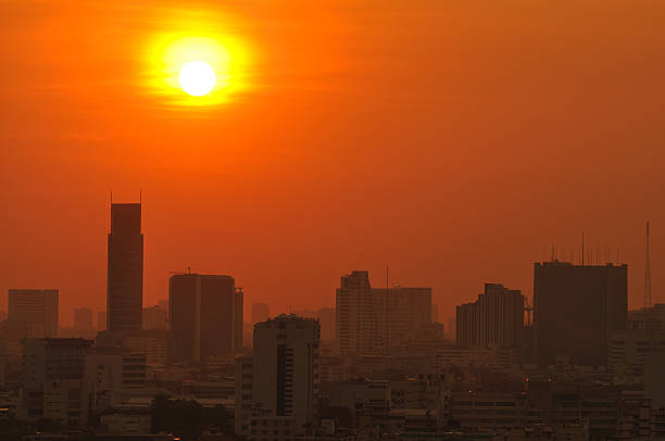 istock Urban city at sunset 183809682