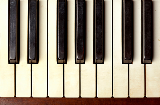 Piano Keys, Close Up.